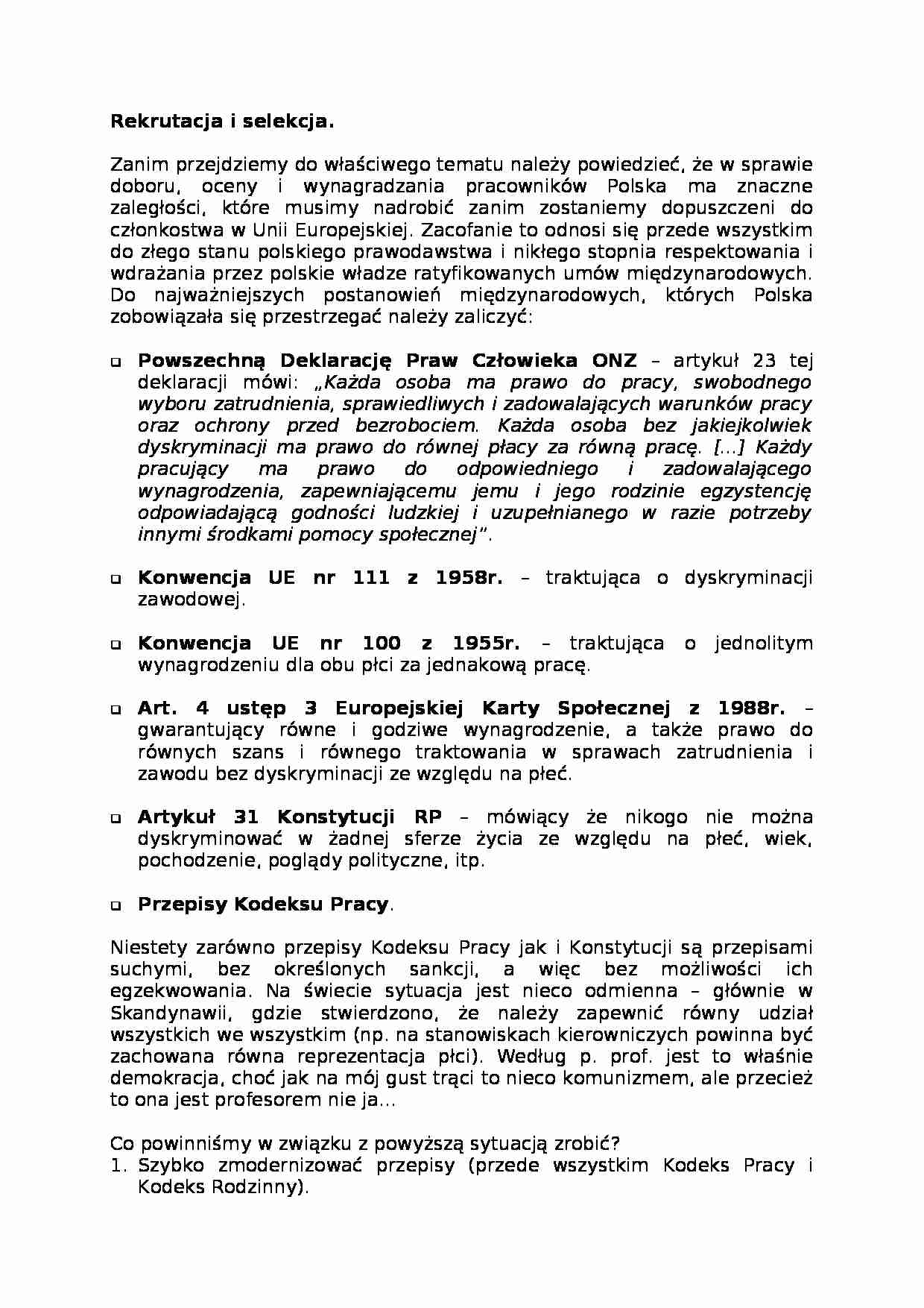 Rekrutacja i selekcja w przedsiębiorstwie - strona 1