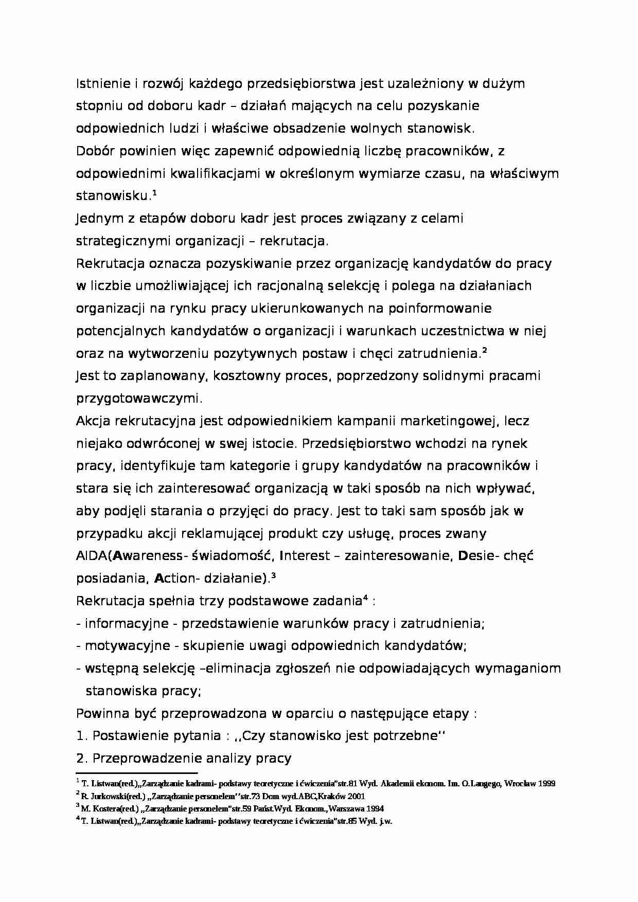 Proces rekrutacji - strona 1
