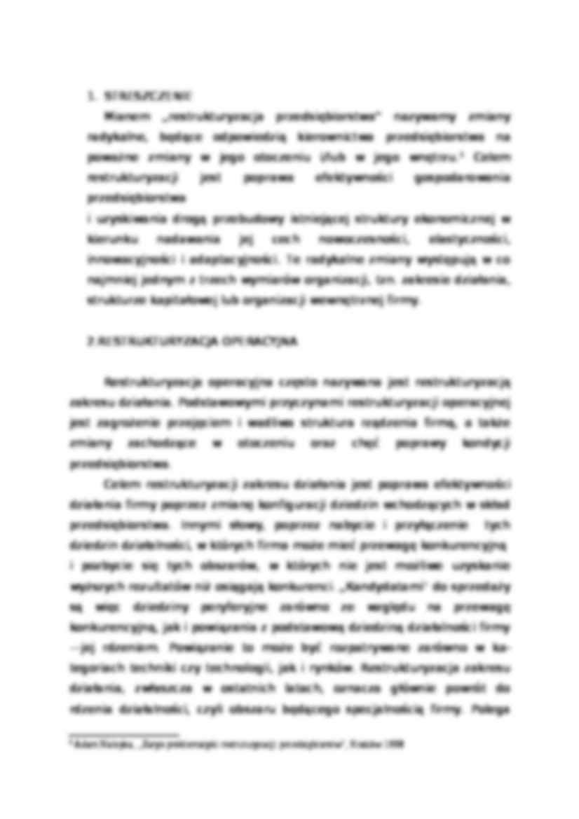 Restrukturyzacja operacyjna i organizacyjna - Nabycie firmy - strona 2