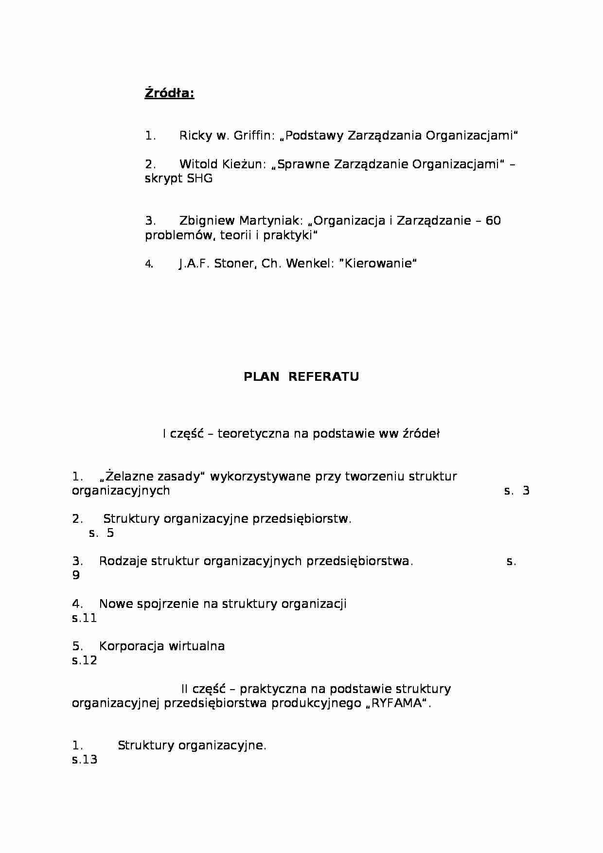 Struktura organizacji - referat - strona 1