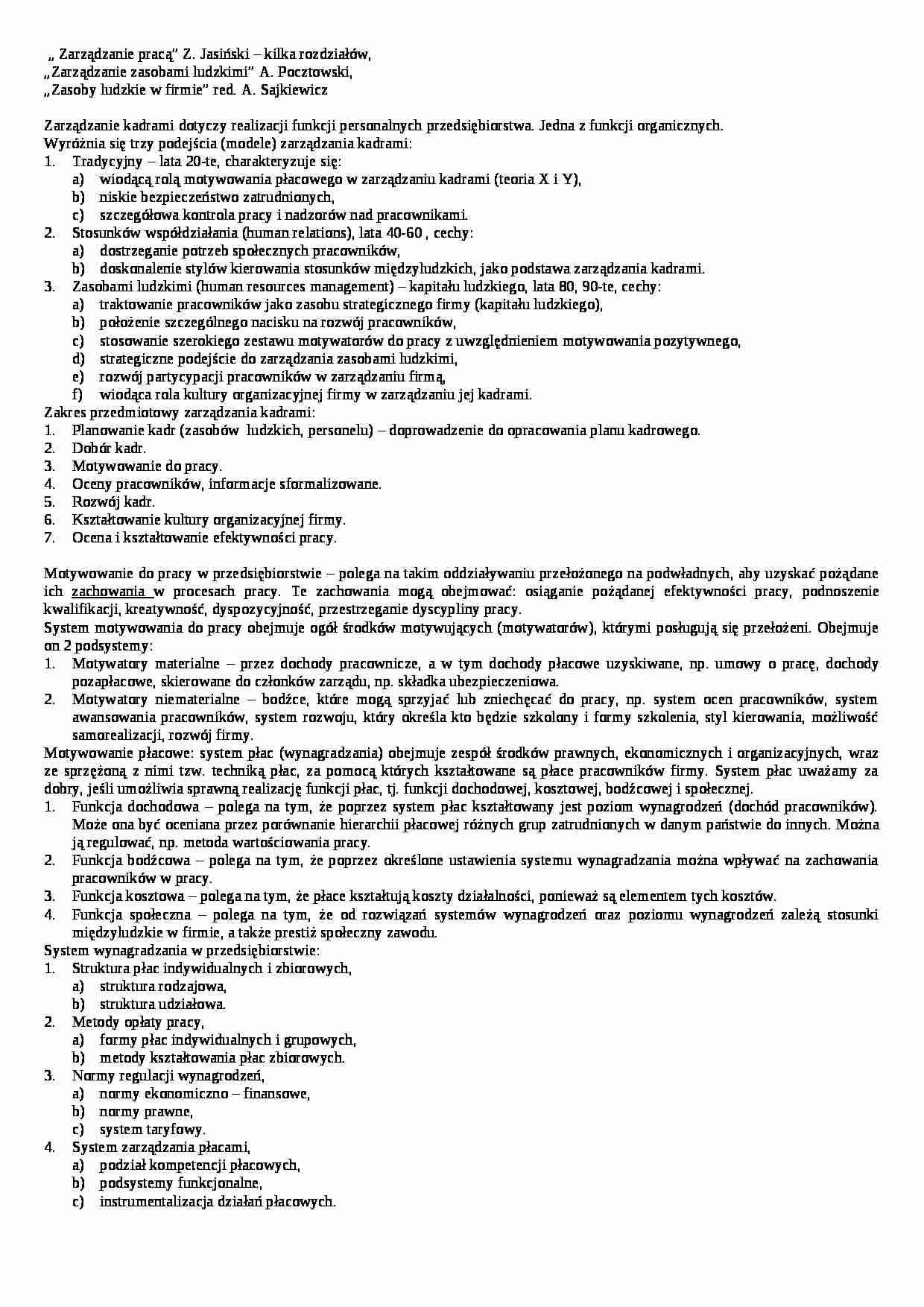 Zasoby ludzkie w firmie - strona 1