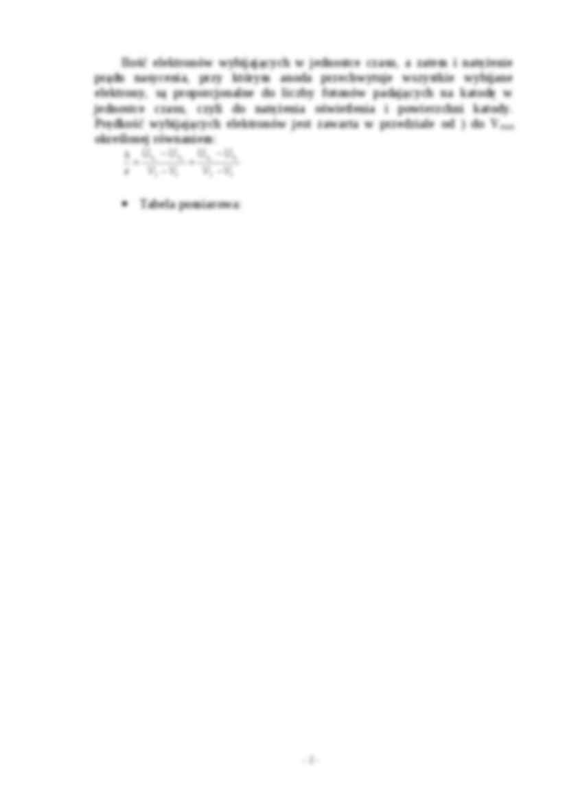 Sprawozdanie - Badanie zjawiska fotoelektrycznego - strona 2