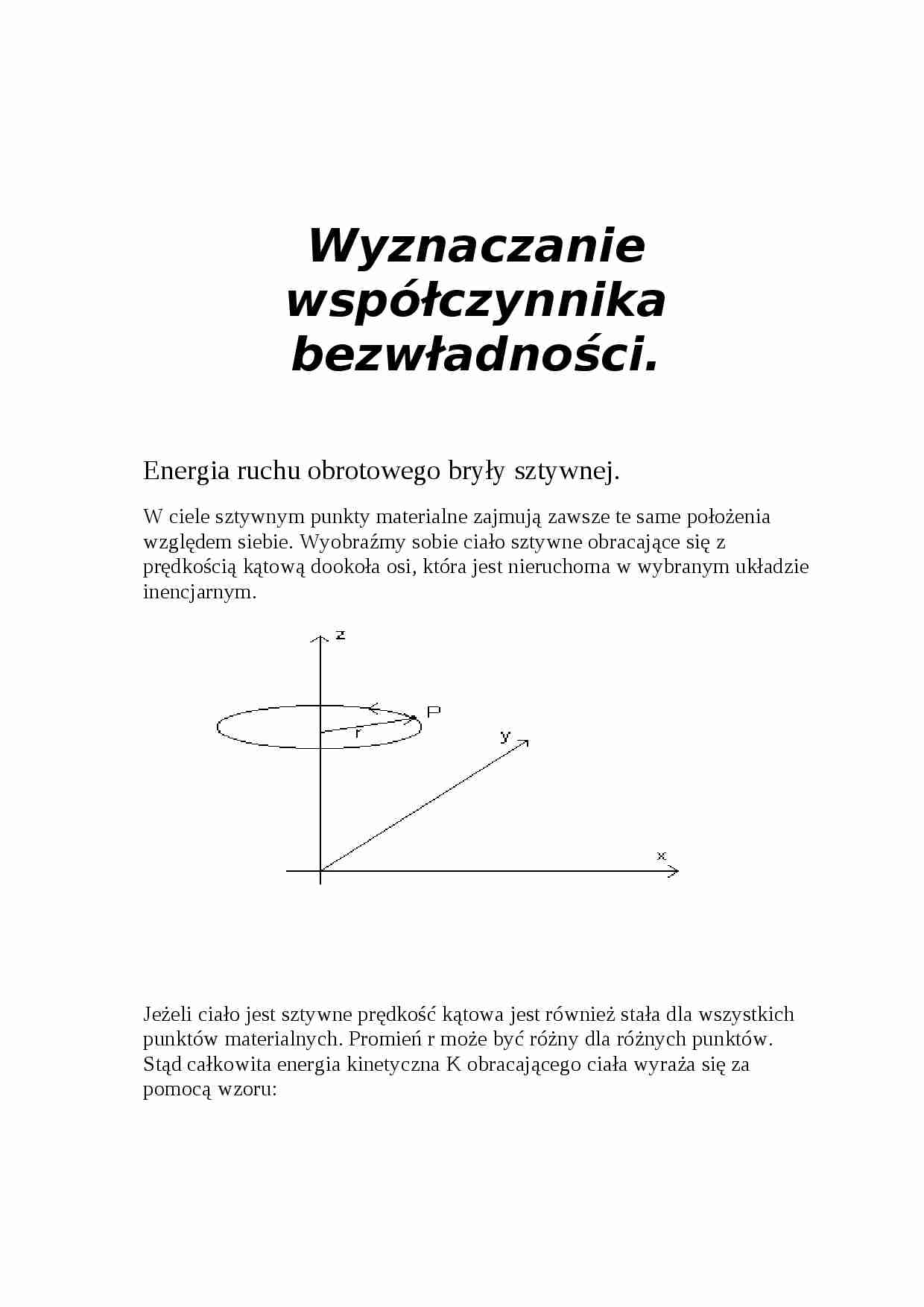 Wyznaczanie współczynnika bezwładności - strona 1