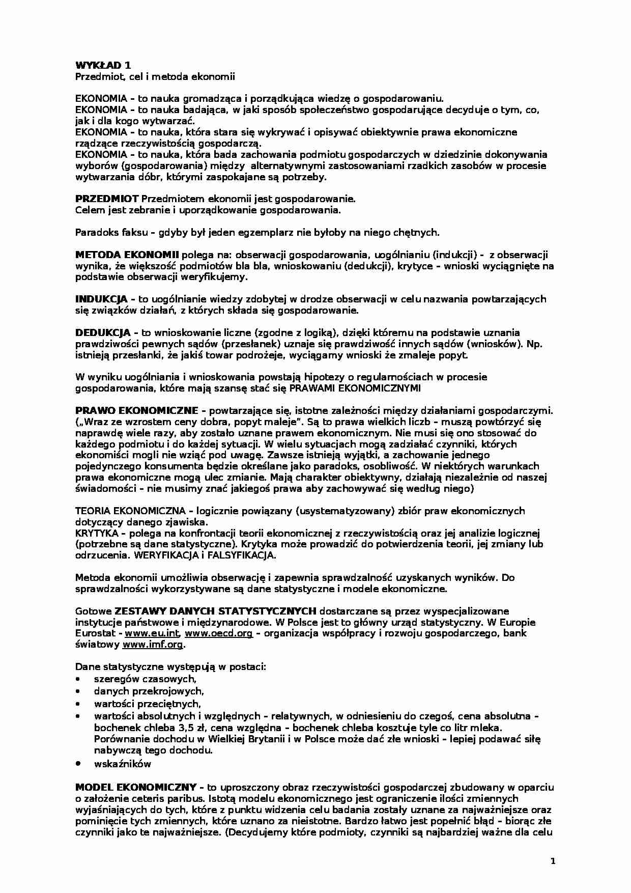 Mikroekonomia wykłady - strona 1