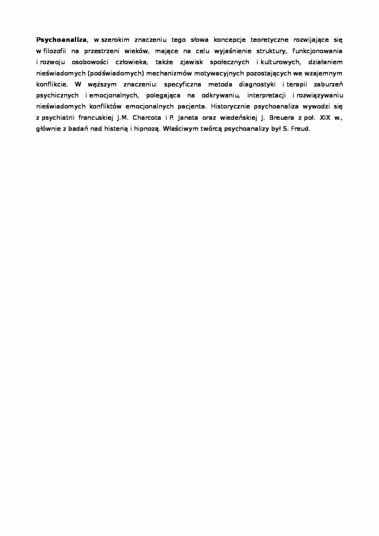 Psychoanaliza-definicja - strona 1