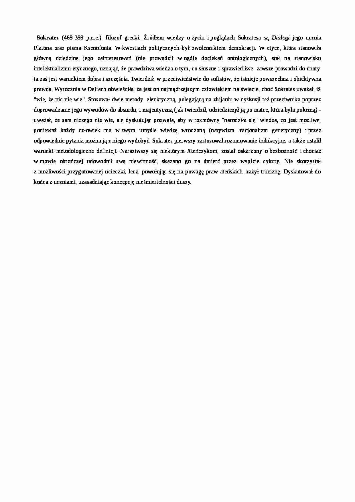 Sokrates-życiorys - strona 1