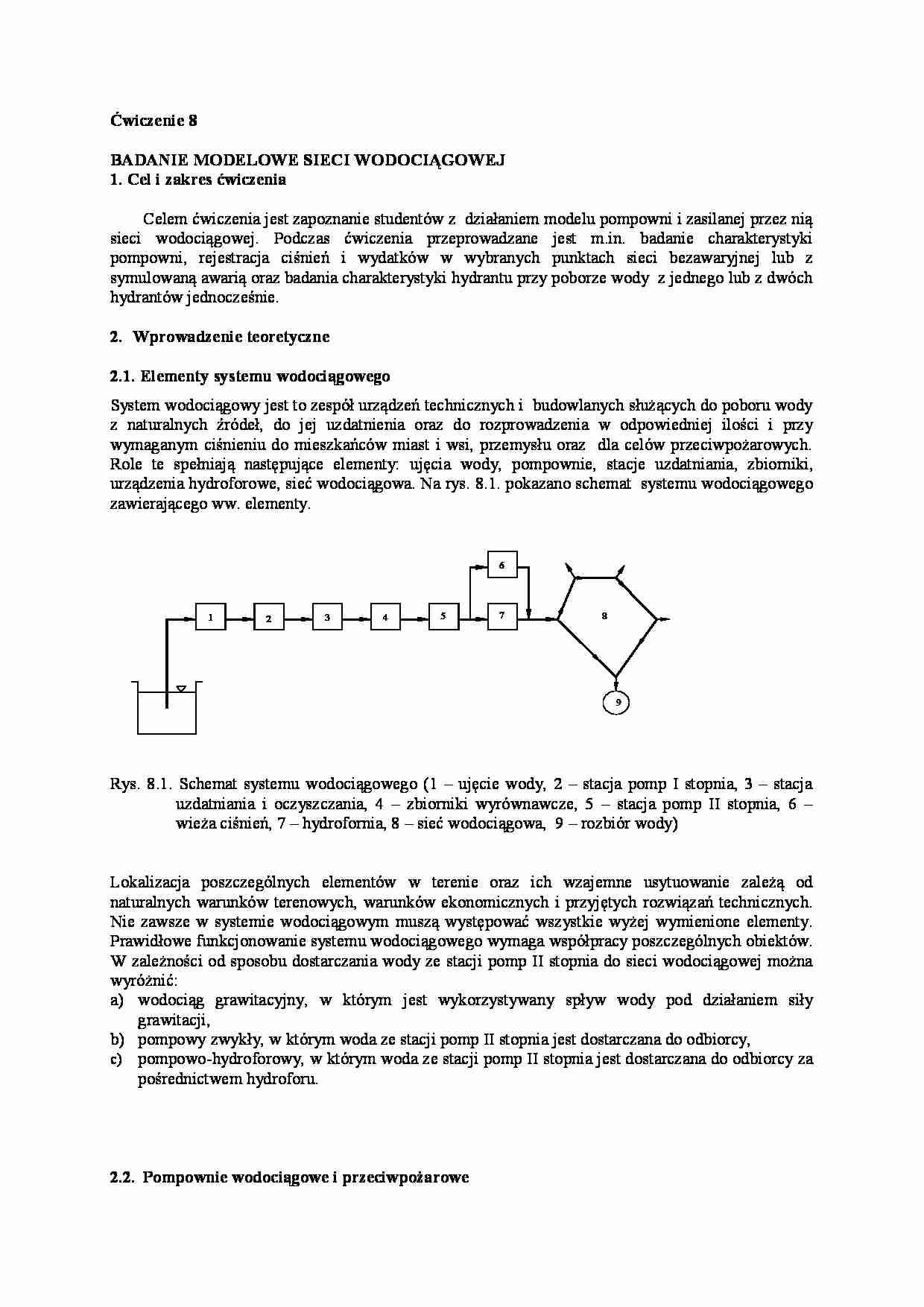 Badanie modelowe sieci wodociągowej - strona 1