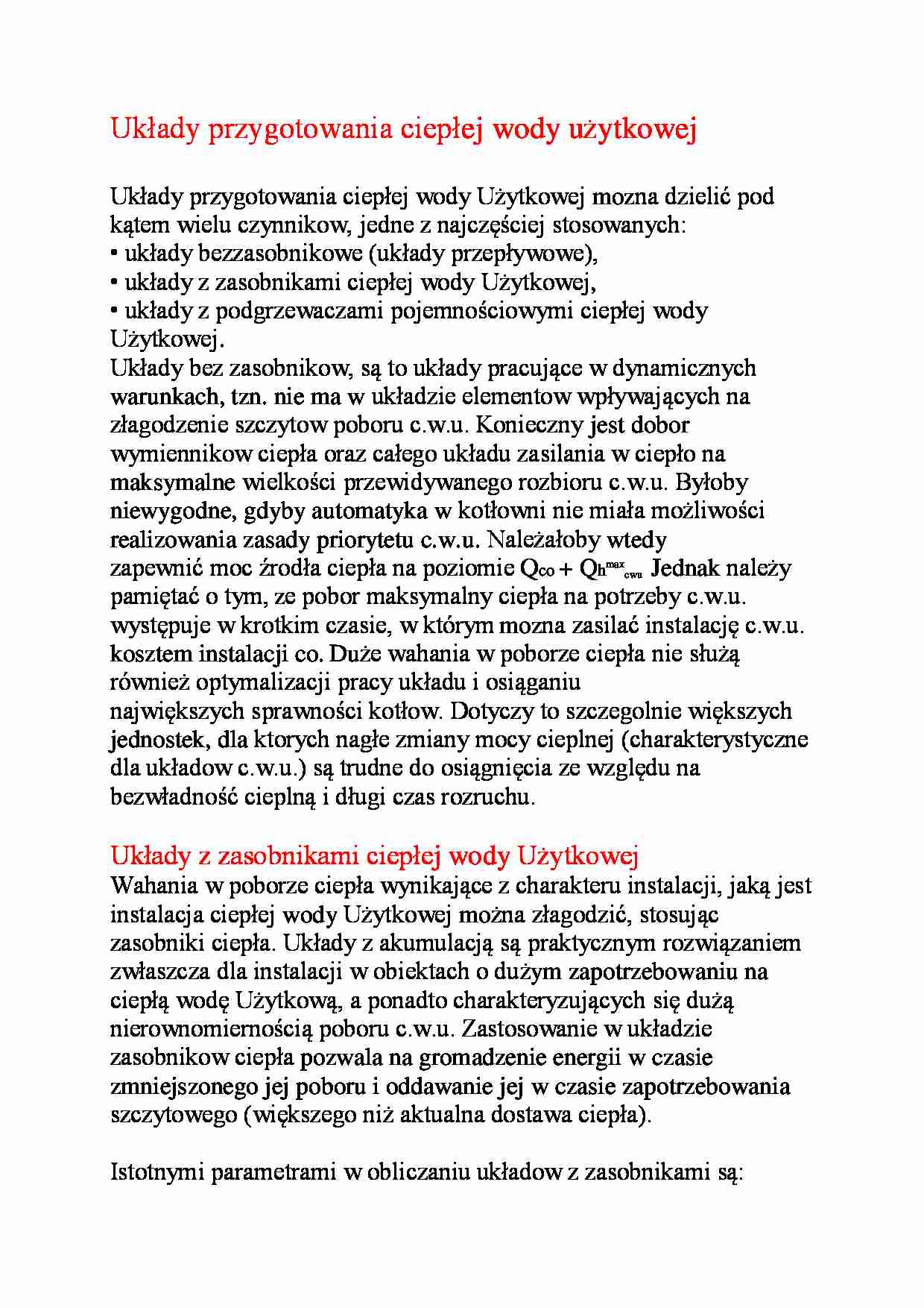  Układy przygotowania ciepłej wody użytkowej - strona 1