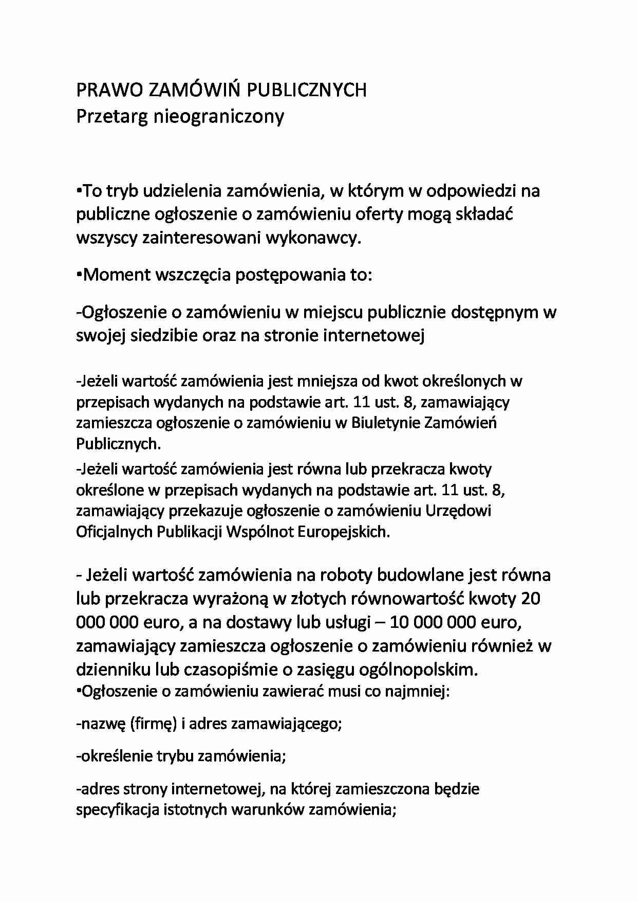 Przetarg nieograniczony - strona 1