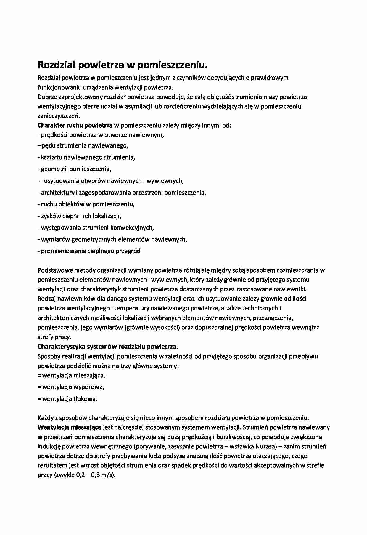 Rozdział powietrza w pomieszczeniu - strona 1