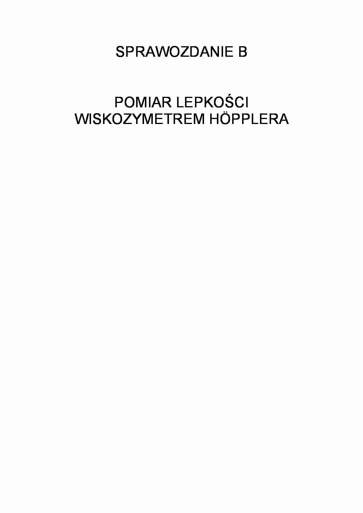 Pomiar lepkości wiskozymetrem Hopplera - strona 1