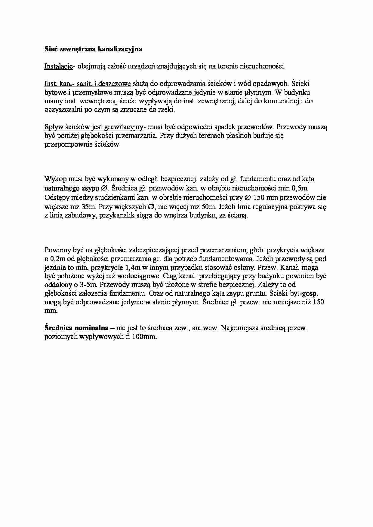 Sieć zewnętrzna kanalizacyjna - strona 1