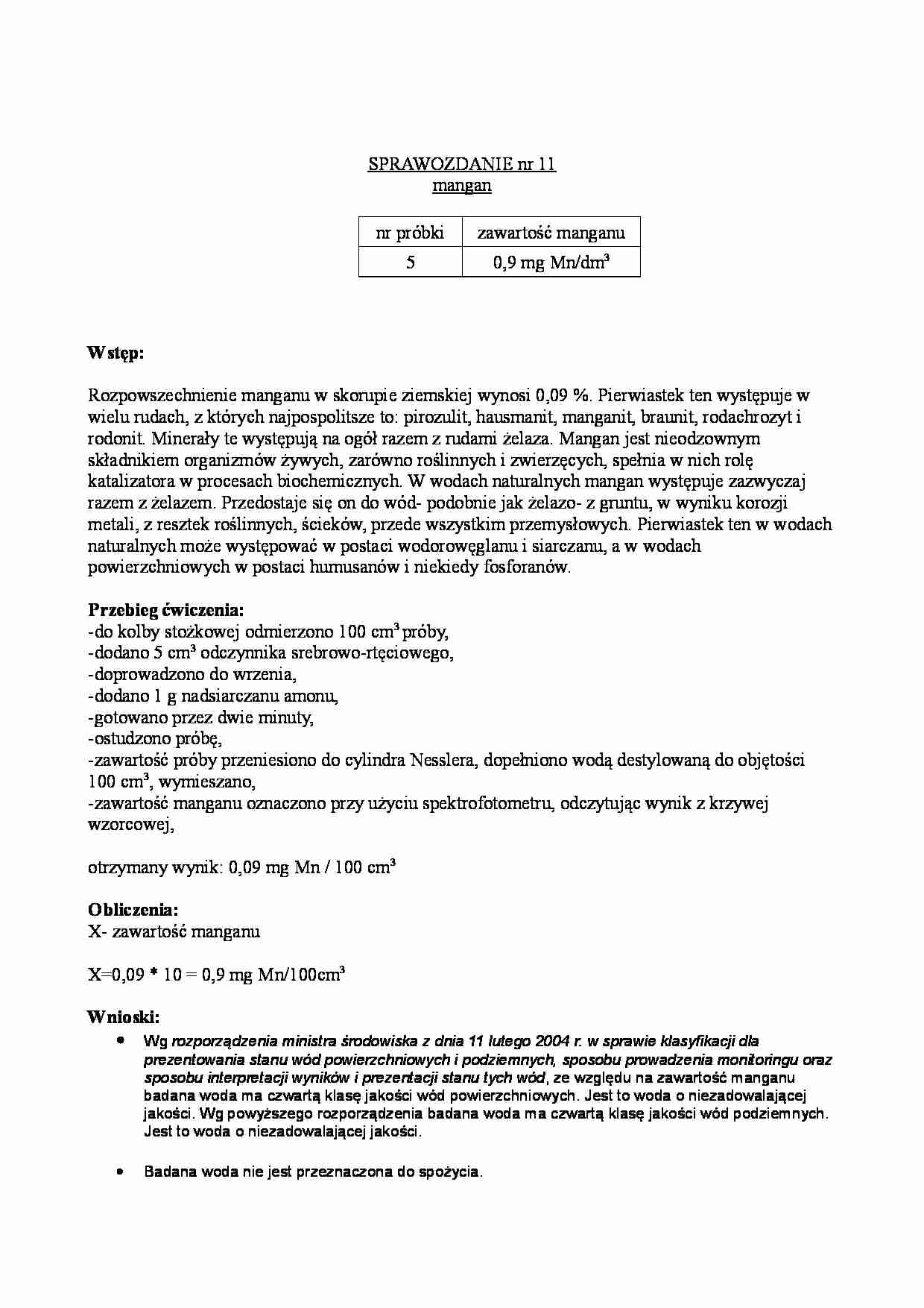 Sprawozdanie - mangan - strona 1