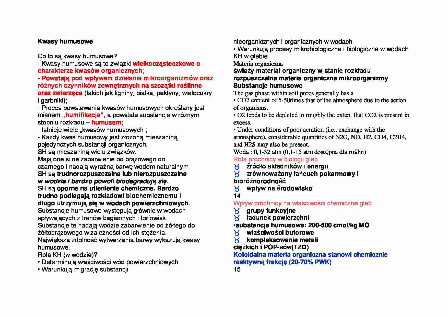 Kwasy humusowe - strona 1