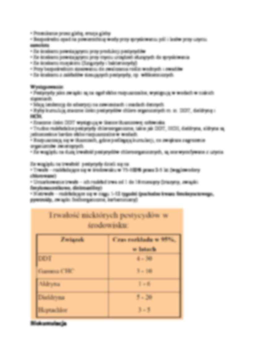 Niebezpieczne związki organiczne - pestycydy - strona 2