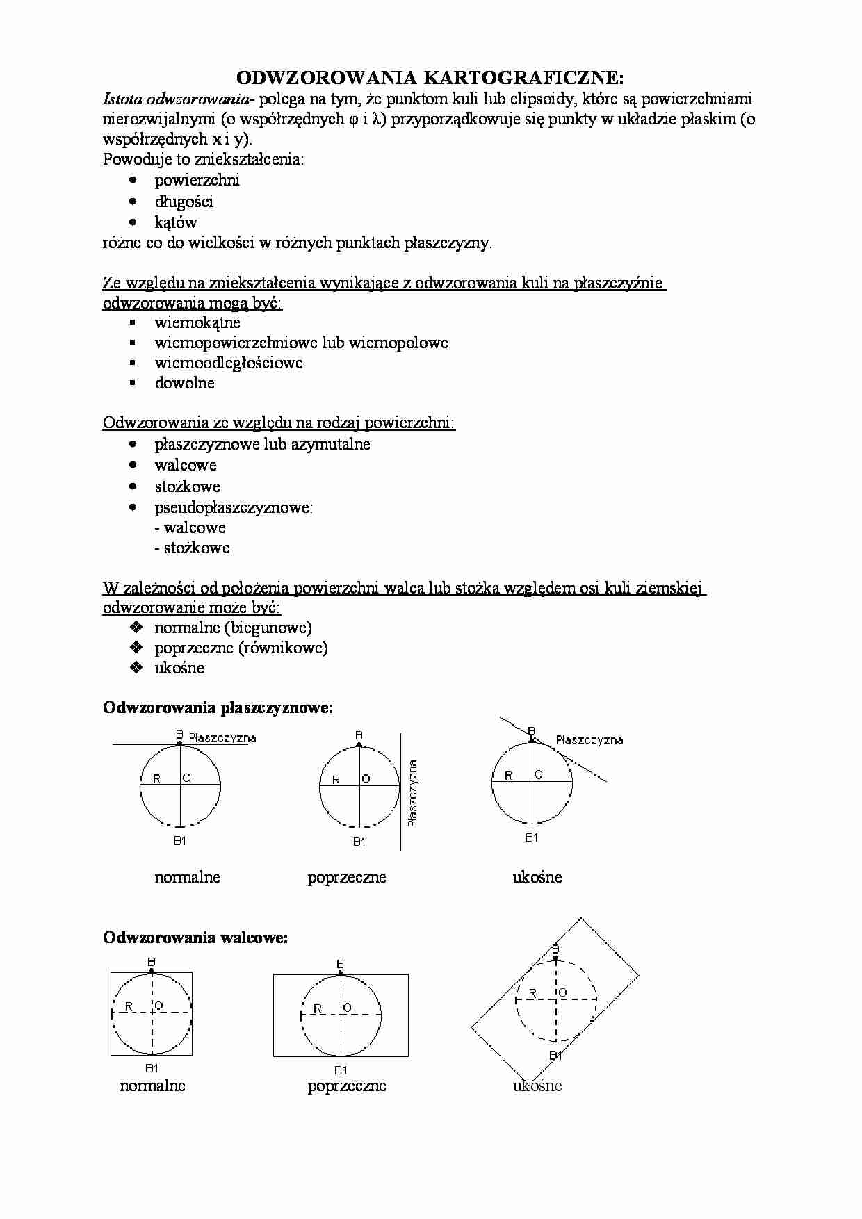 Odwzorowania kartograficzne - strona 1