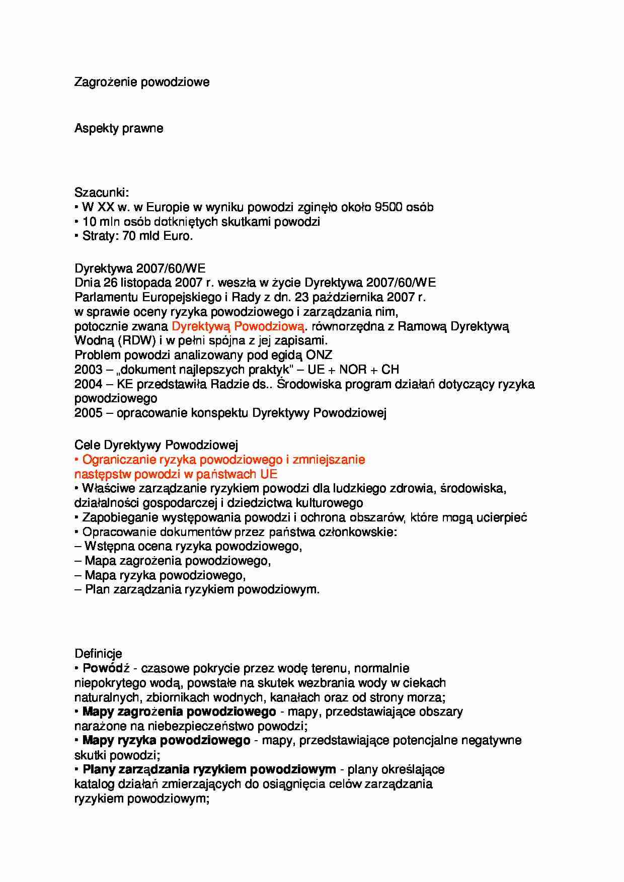 Zagrożenie powodziowe-aspekt prawny - strona 1
