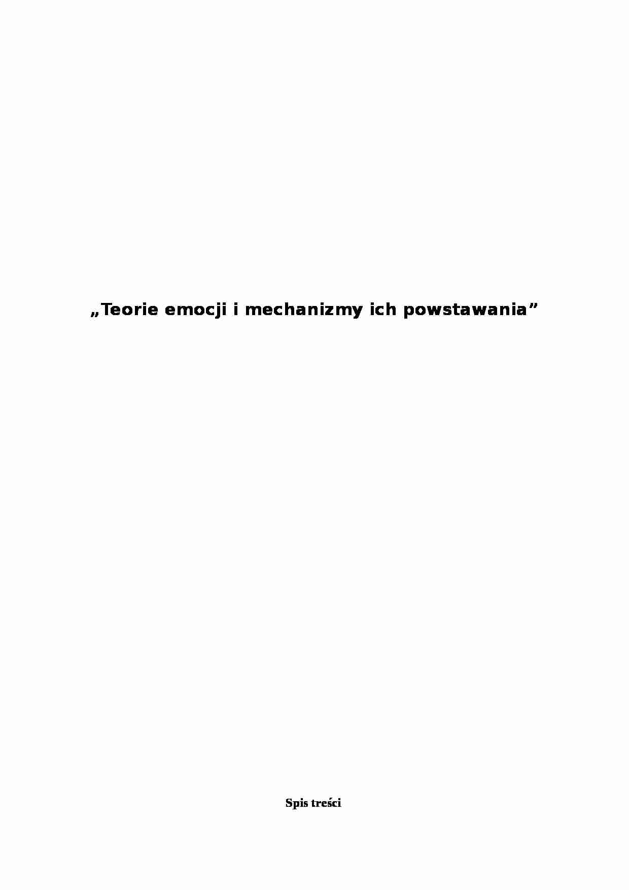 Teorie emocji i mechanizmy ich powstawania - strona 1