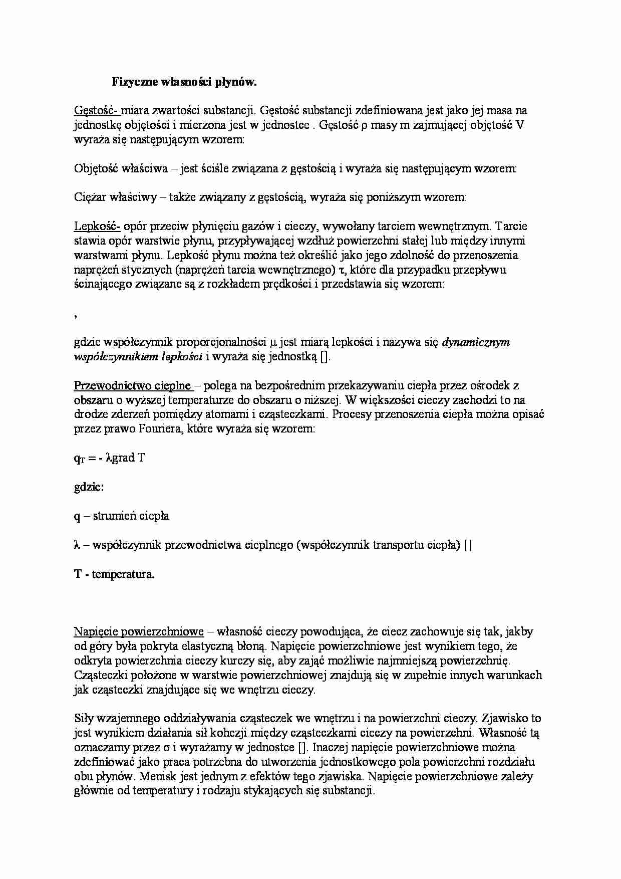 Fizyczne własności płynów - strona 1