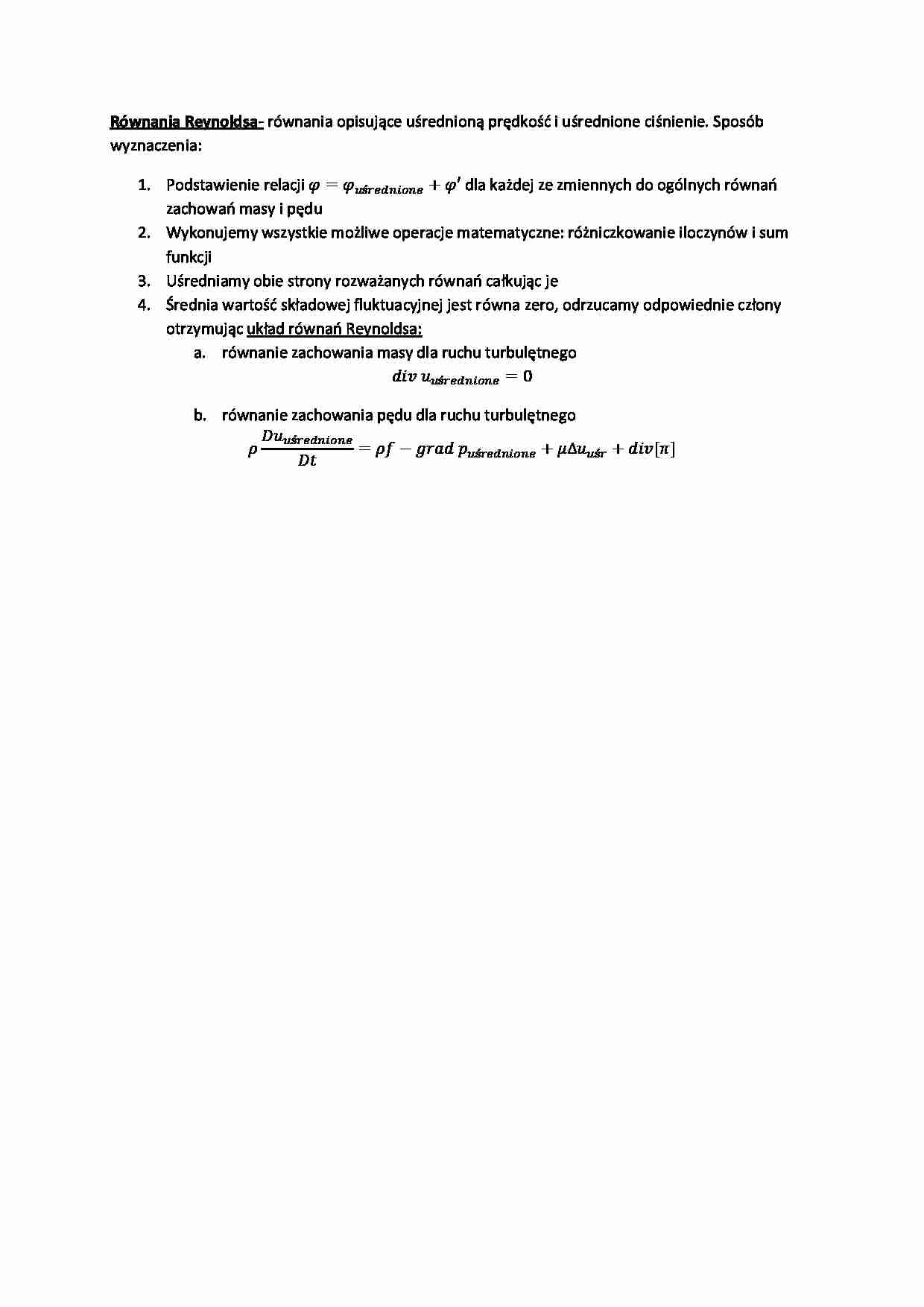 Równania Reynoldsa - strona 1