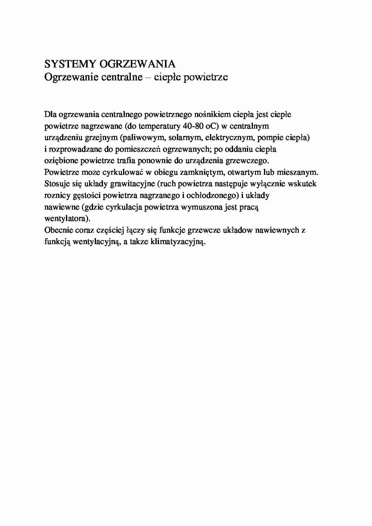 Ogrzewanie centralne-ciepłe powietrze - strona 1