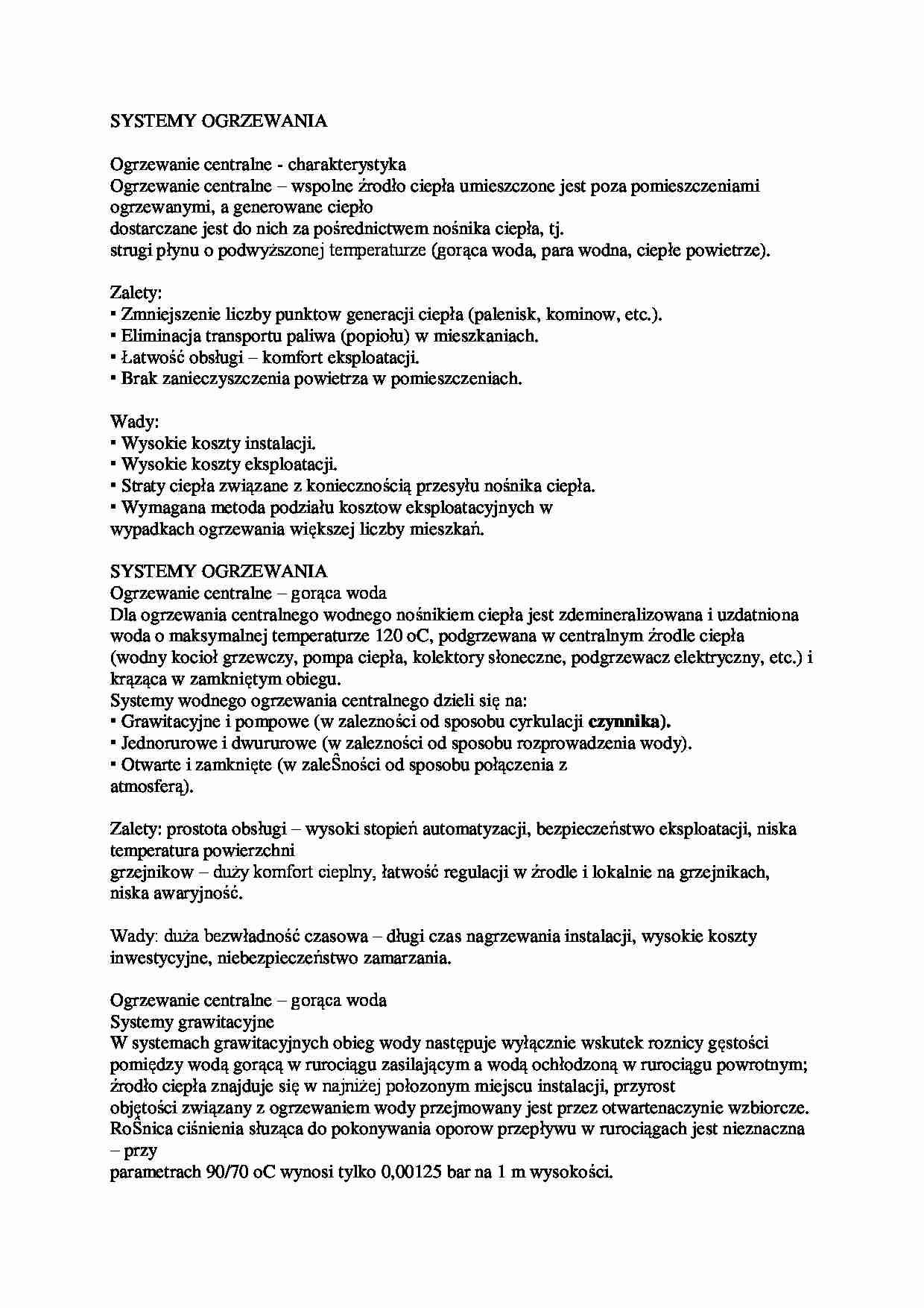 Ogrzewanie centralne-gorąca woda - strona 1