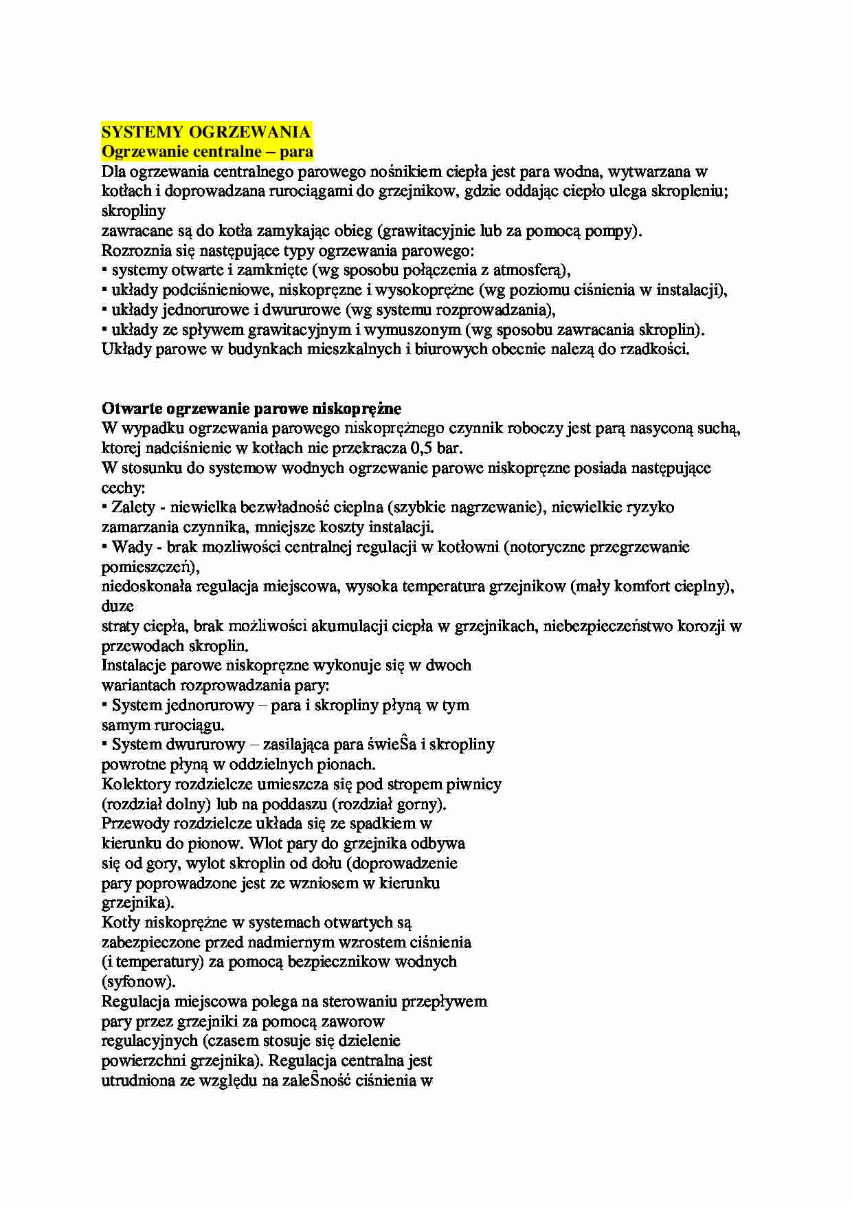 Ogrzewanie centralne-para - strona 1