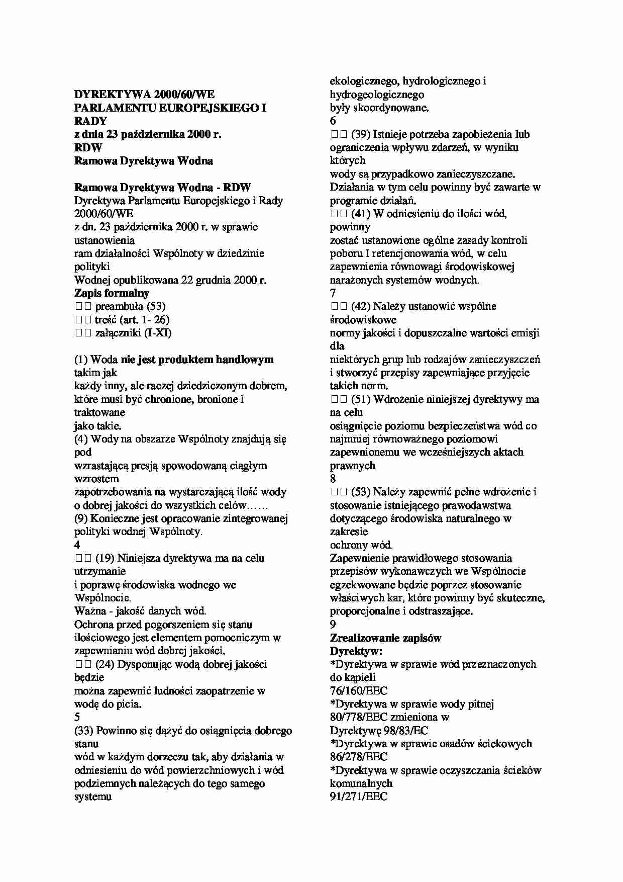 Ramowa dyrektywa wodna - strona 1