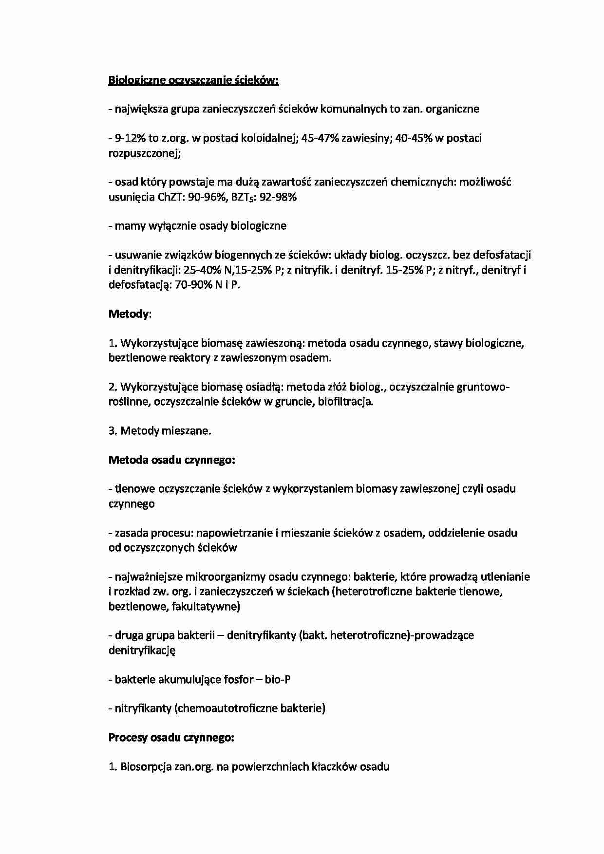 Biologiczne oczyszczanie ścieków - strona 1