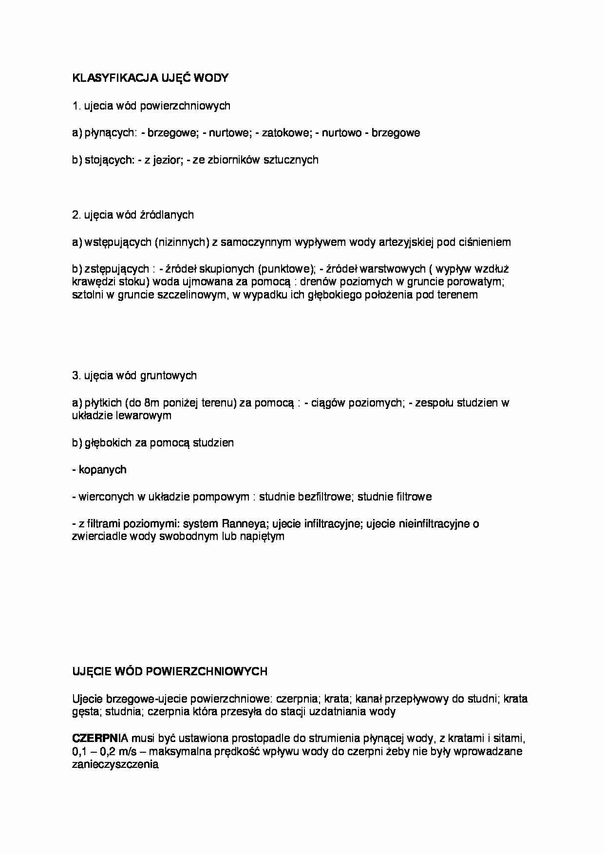 Klasyfikacja ujęć wody - strona 1