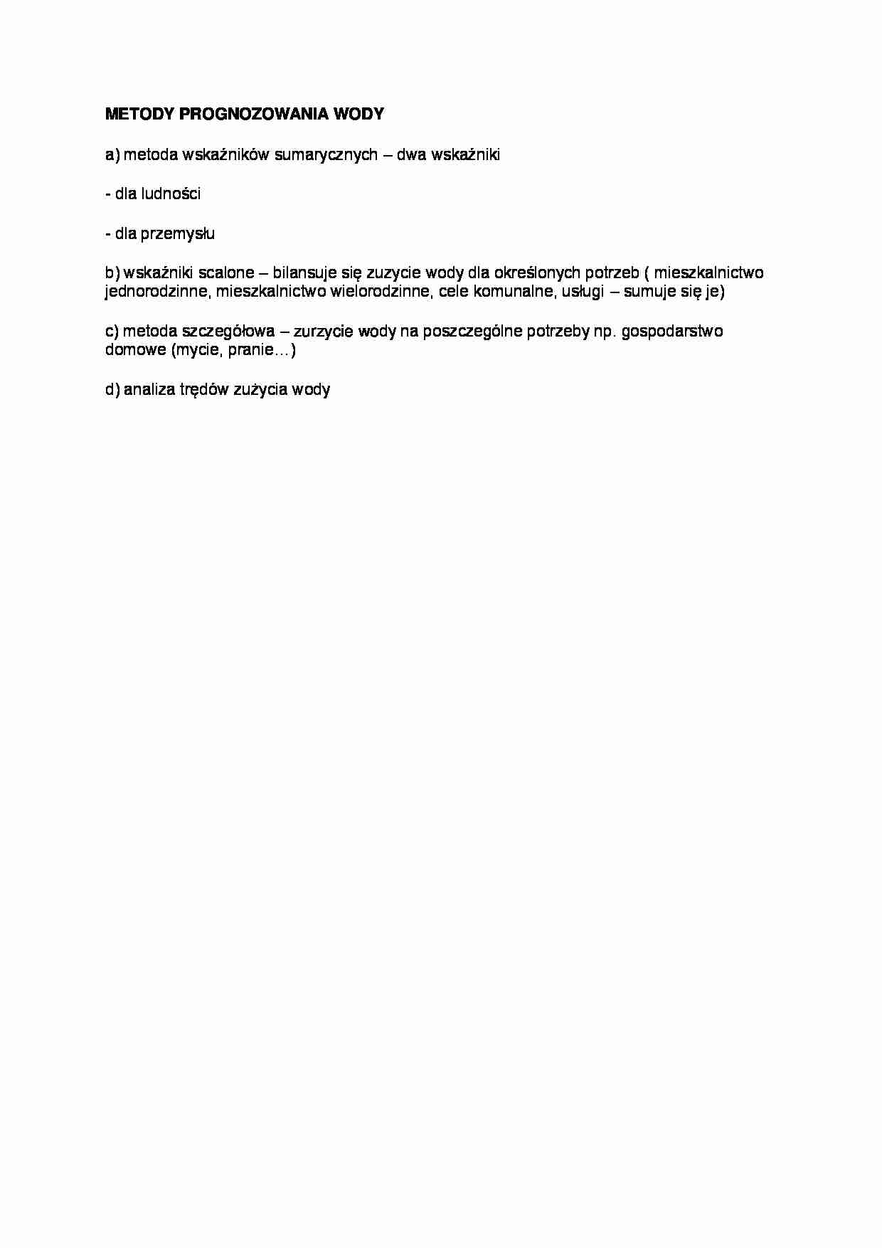 Metody prognozowania wody - strona 1