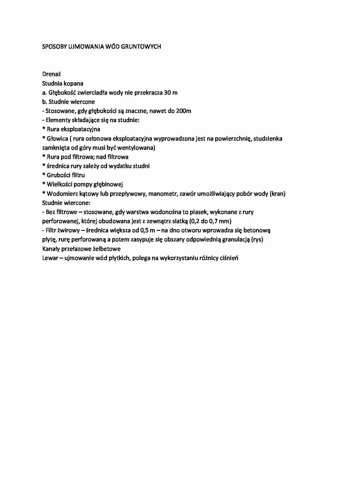Sposoby ujmowania wód gruntowych - strona 1