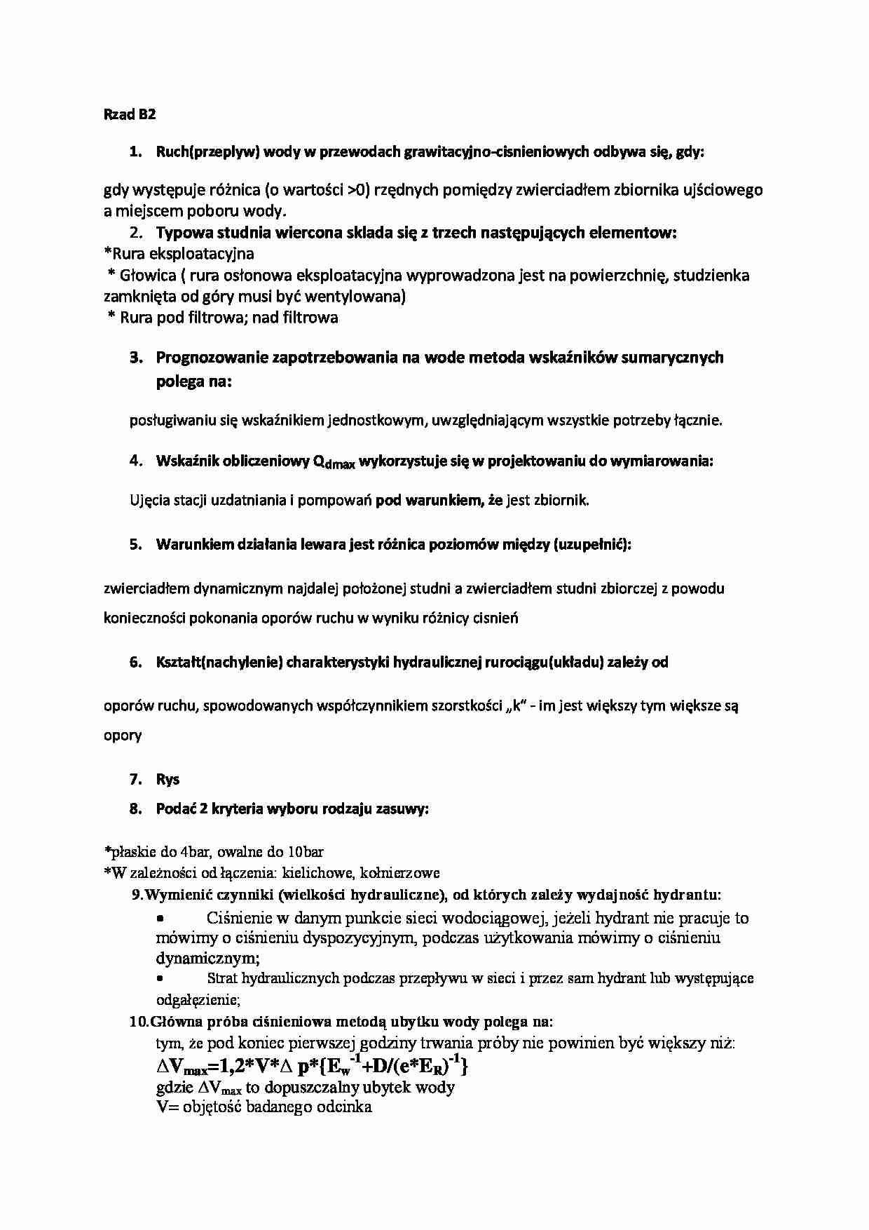 Zadania z egzaminu-wodociągi i kanalizacje2 - strona 1