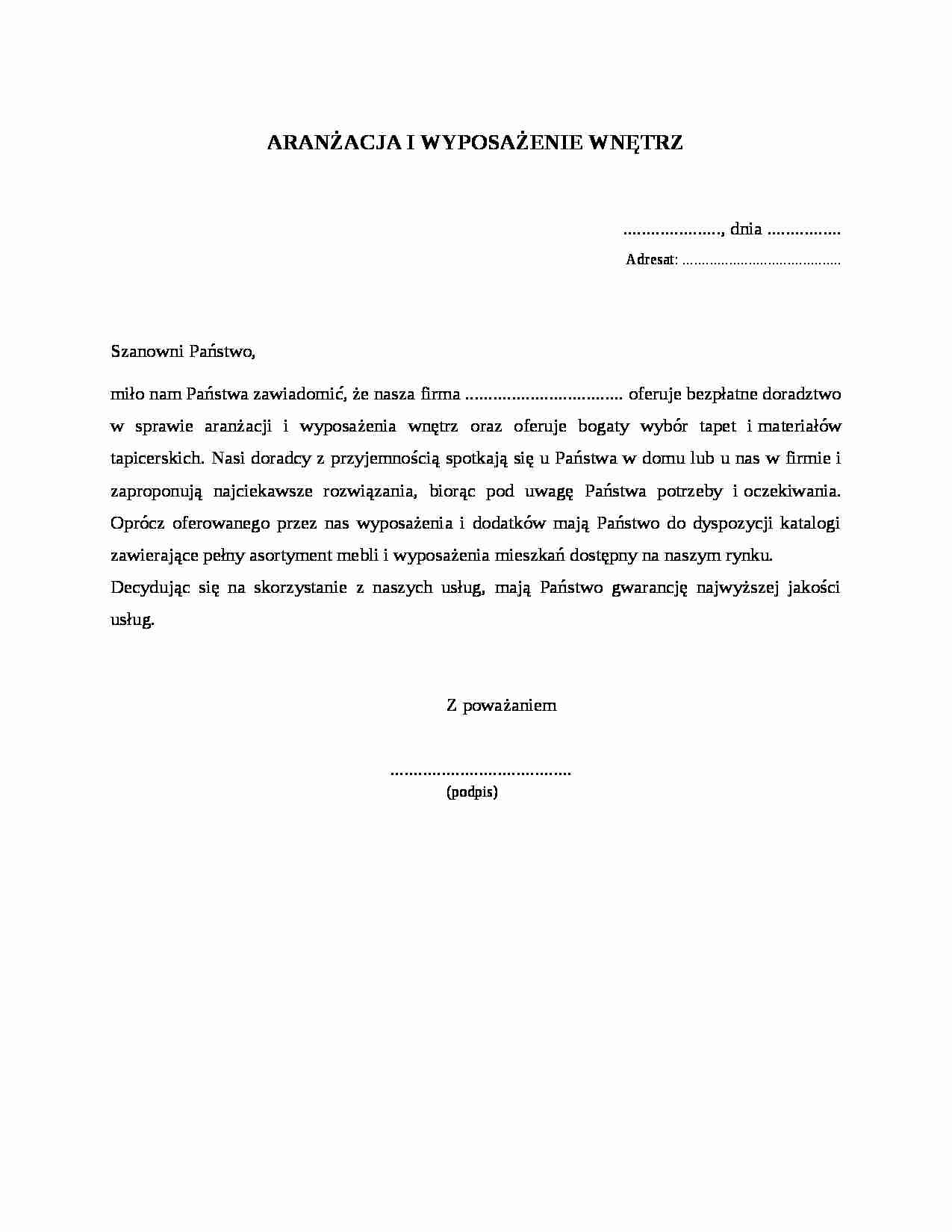 Wzór-Aranżacja i wyposażenie wnętrz - strona 1