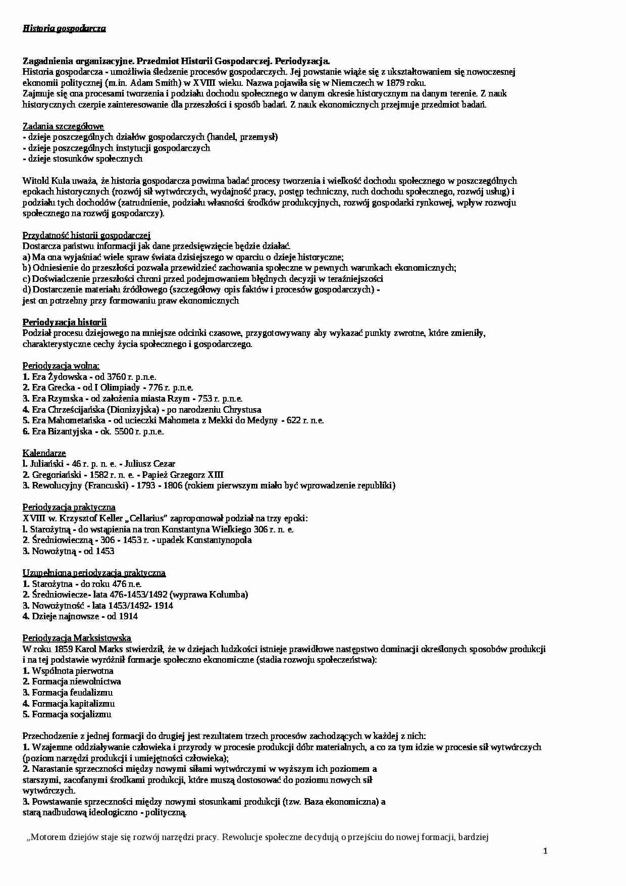Historia gospodarcza - Kalendarze - strona 1