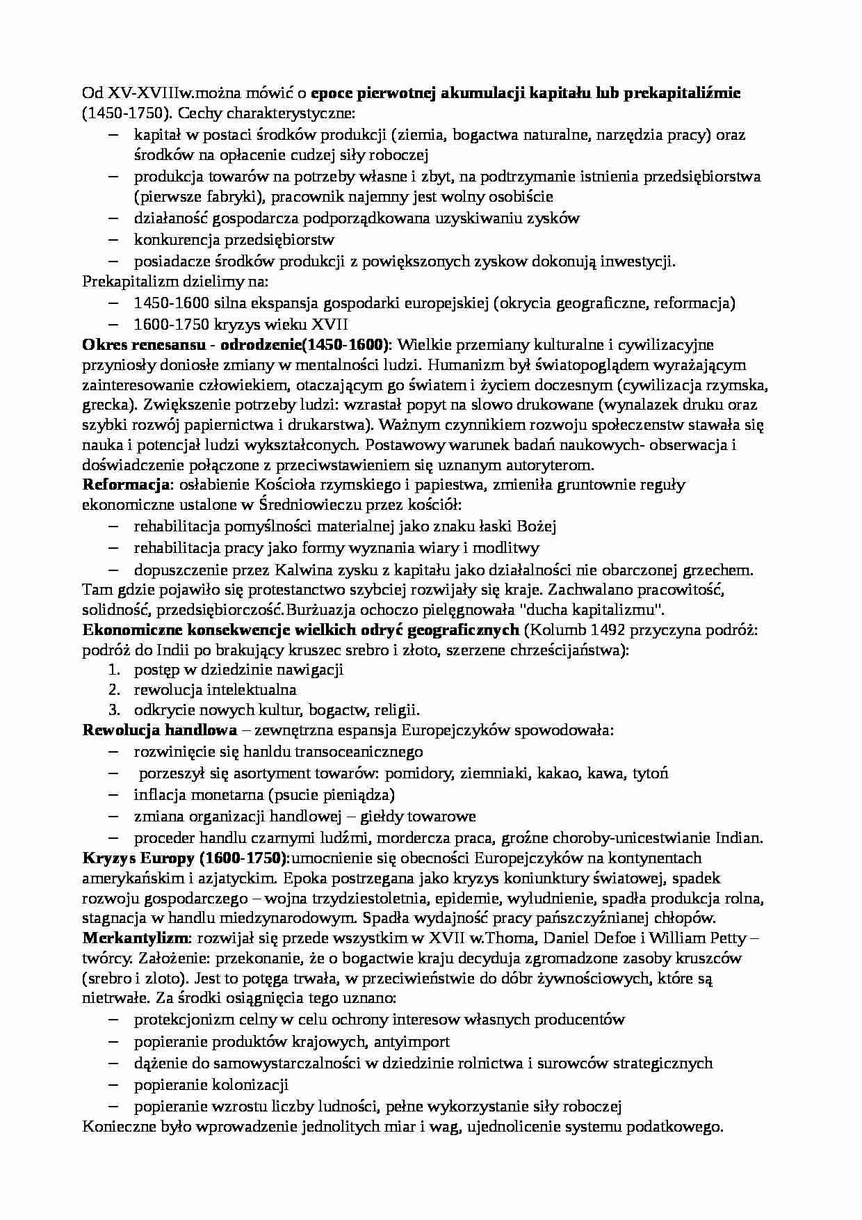 Historia gospodarcza opracowanie książki Jana SZPAKA - strona 1