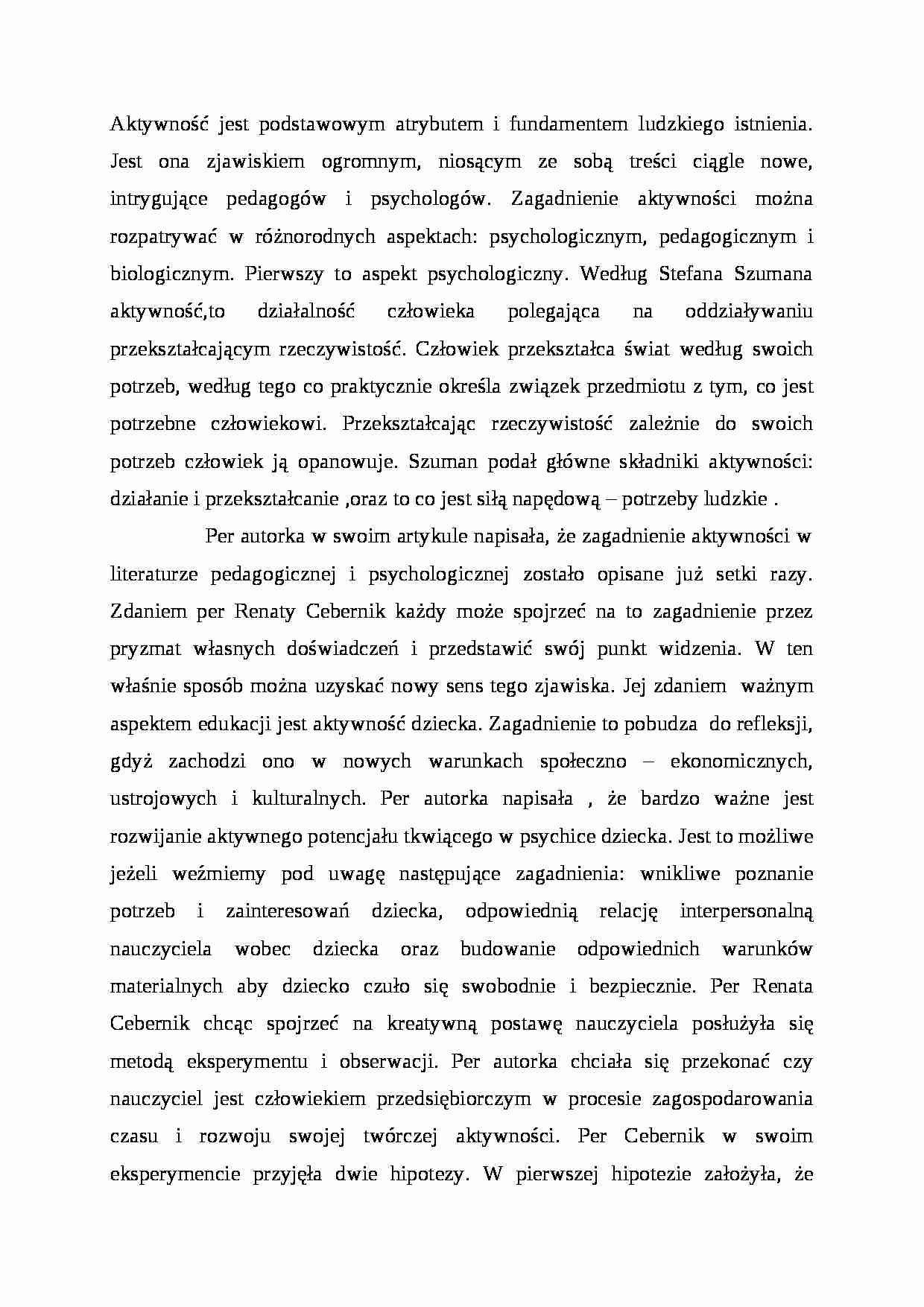 Aktywność- pedagogika - strona 1