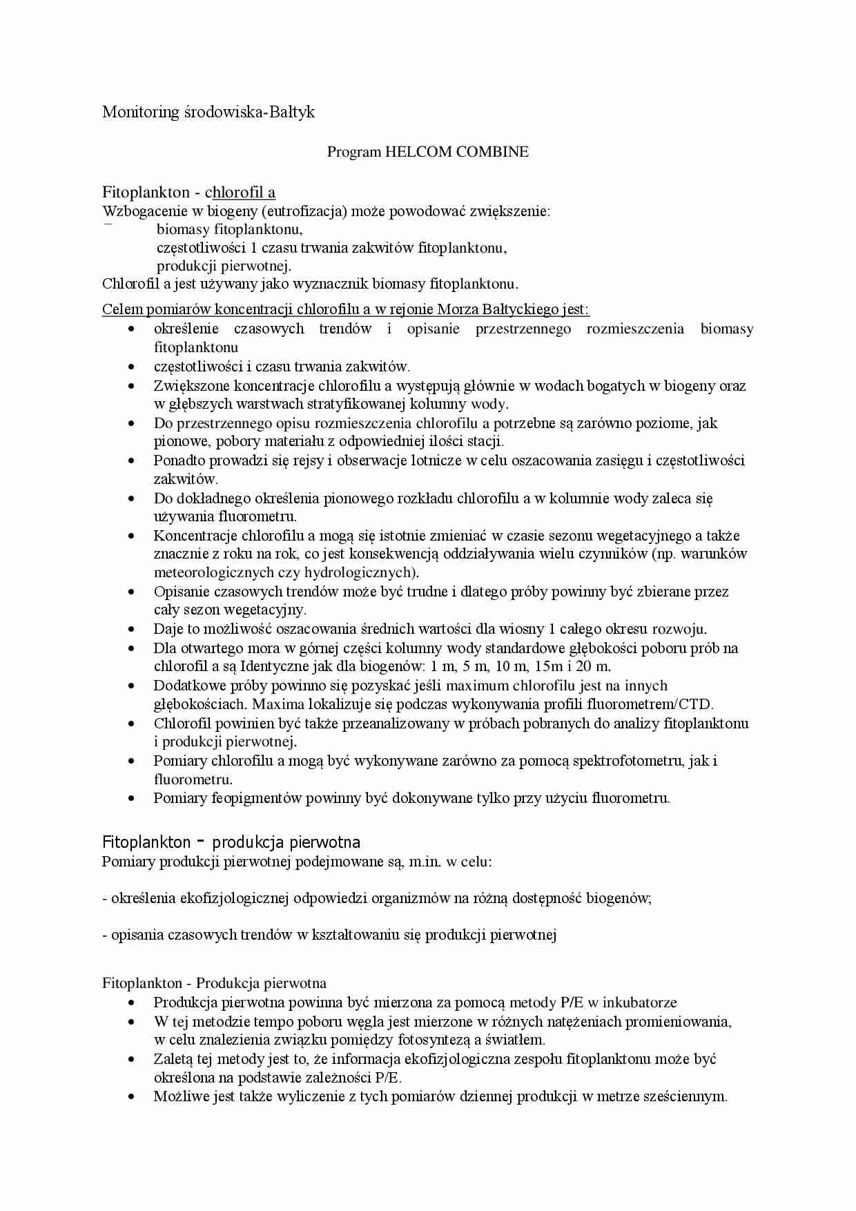 Program Helcom Combine- Fitoplankton - strona 1