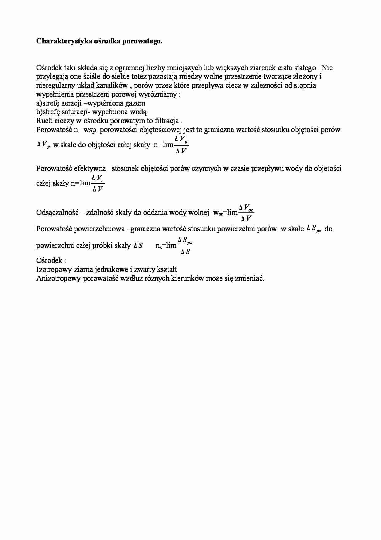 Charakterystyka ośrodka porowatego - strona 1