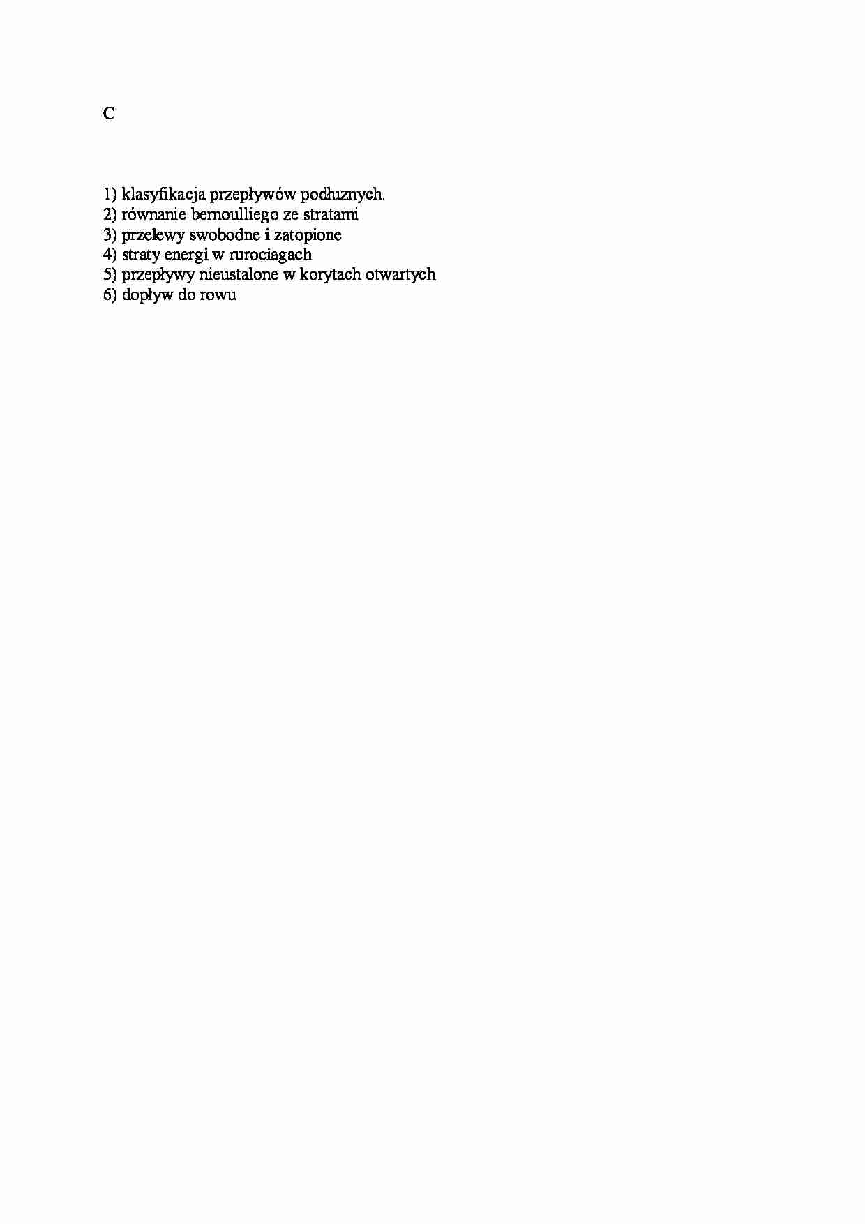 Hydraulika - egzamin z przedmiotu - strona 1