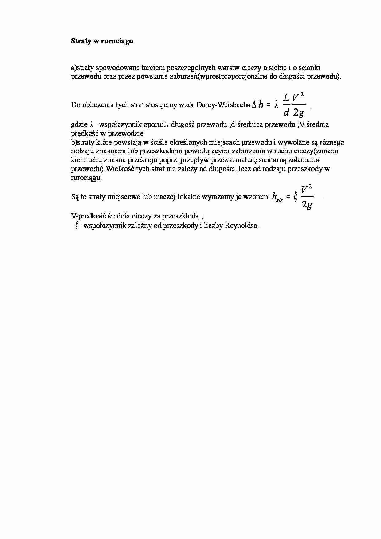 Straty w rurociągu - strona 1
