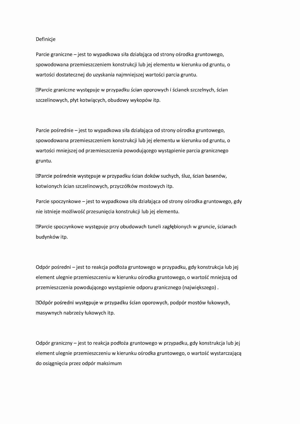 Parcie graniczne - definicja - strona 1