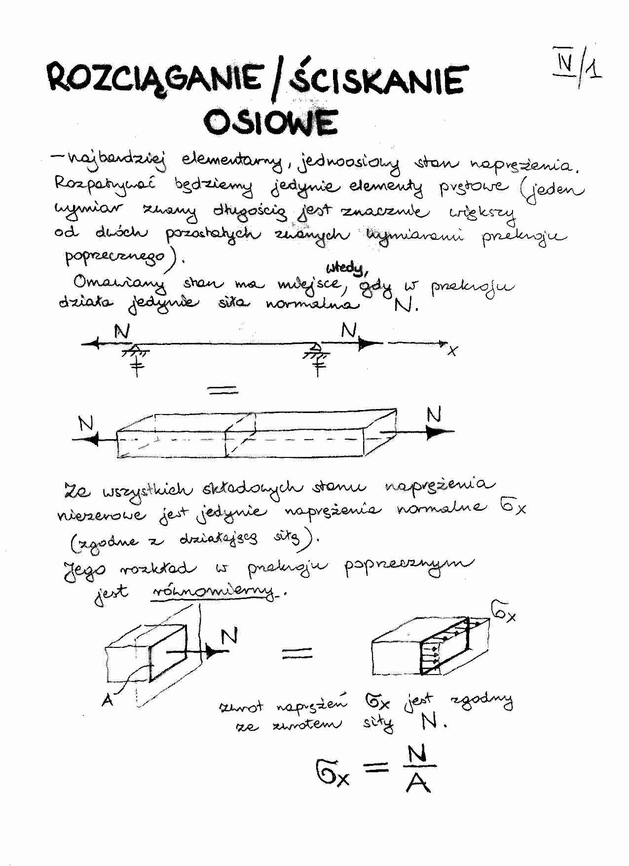 Ćwiczenia - rozciąganie, ściskanie osiowe - strona 1