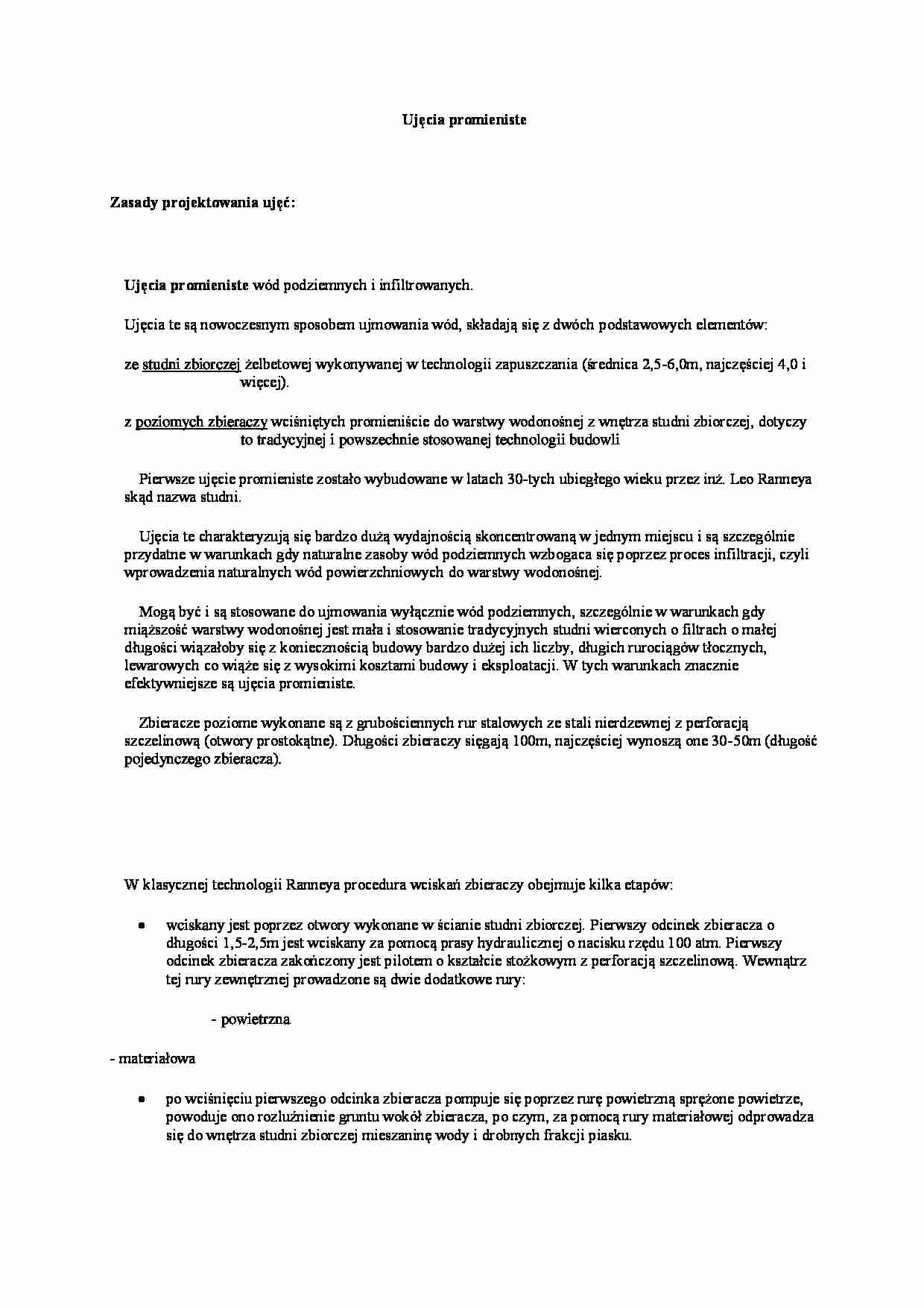 Ujęcia promieniste wody - strona 1