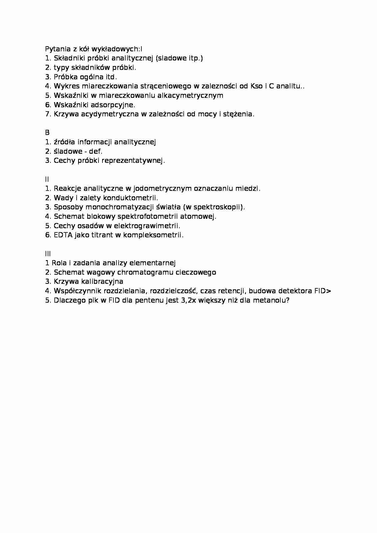 Analiza Elementarna-pytania kolokwium - strona 1