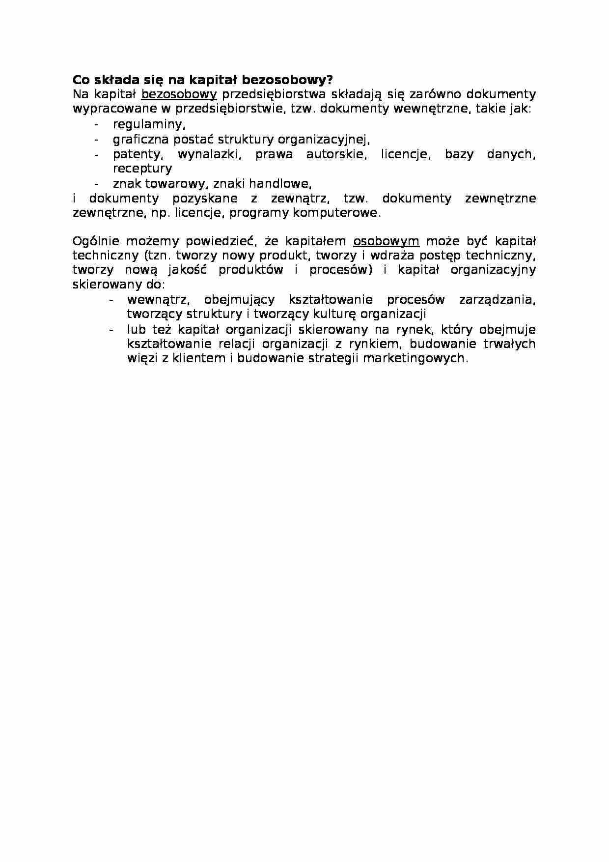 Kapitał bezosobowy-opracowanie - strona 1
