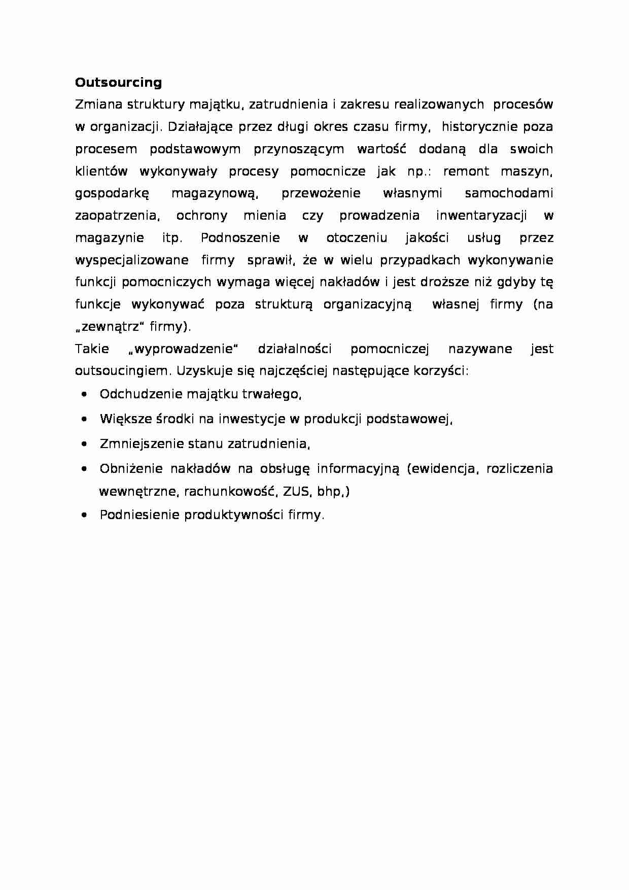 Outsourcing-opracowanie - strona 1