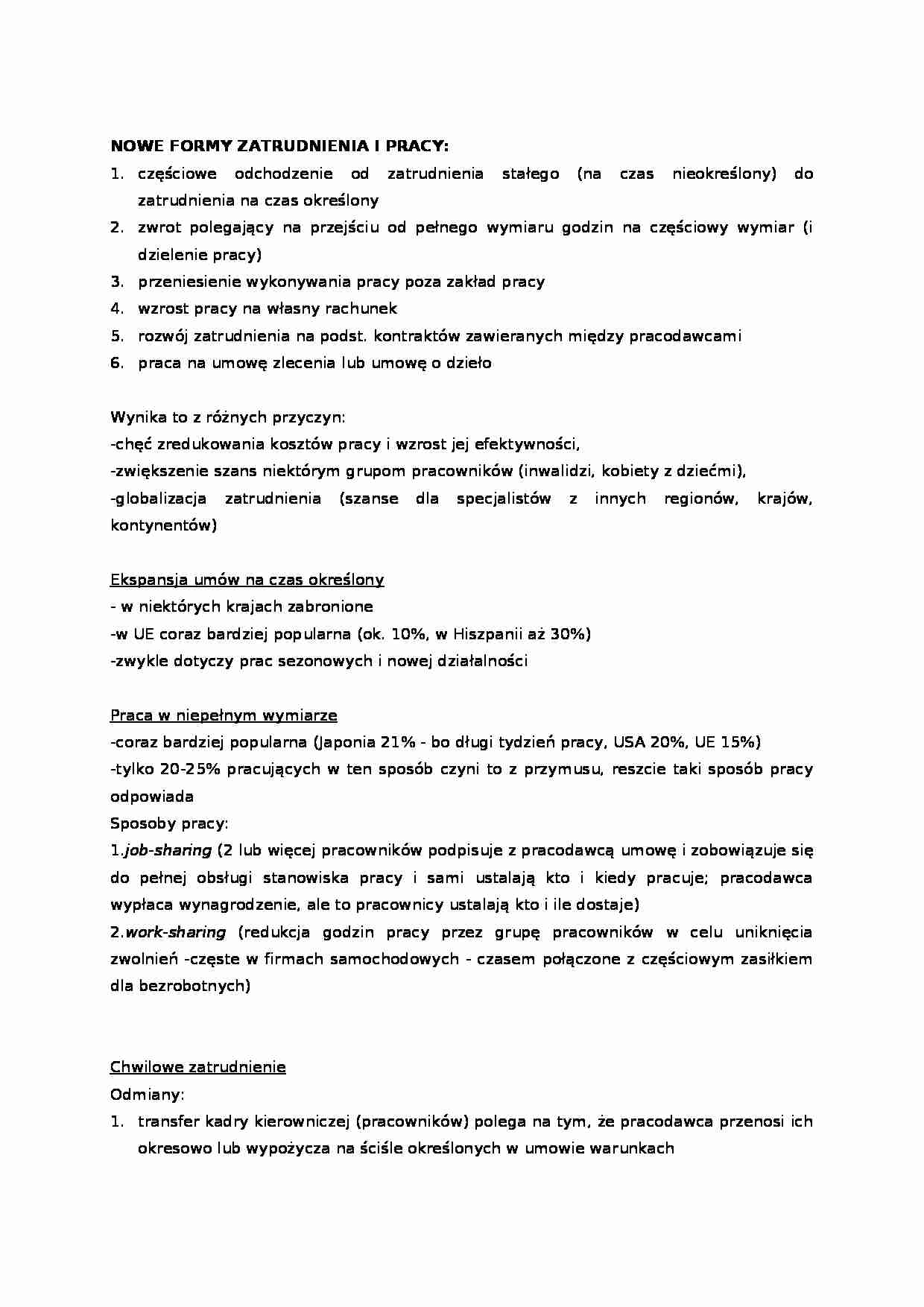 Nowe formy zatrudnienia i pracy-opracowanie - strona 1