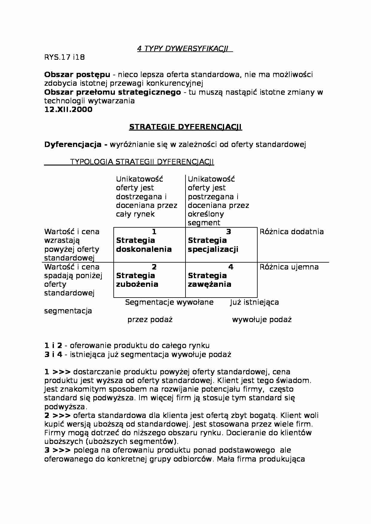 Dywersyfikacja-cztery typy - strona 1
