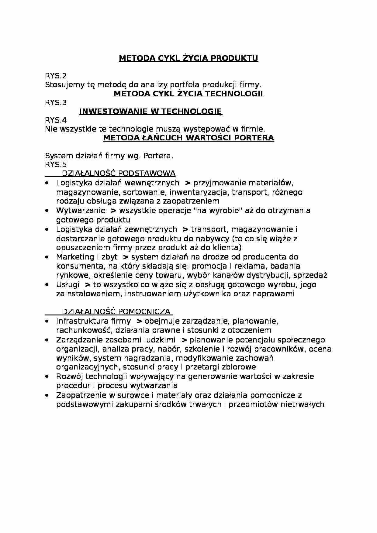 Metoda łańcucha wartości portera - strona 1